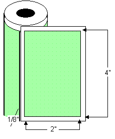 TH42-1P 4" x 2" Thermal Transfer Rolled Labels, 8" OD, 12000 labels per case, 3" core
