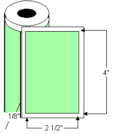 TH425-1P 4" x 2.5" Thermal Transfer Rolled Labels, 8" OD, 10000 labels per case, 3" core