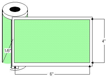 TH46-1P 4" x 6" Thermal Transfer Rolled Labels, 8" OD, 4000 labels per case, 3" core