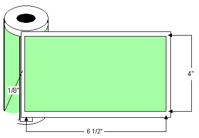 TH465-1P 4" x 6.5" Thermal Transfer Rolled Labels, 8" OD, 3600 labels per case, 3" core