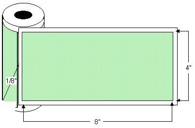 TH48-1P 4" x 8" Thermal Transfer Rolled Labels, 8" OD, 3000 labels per case, 3" core