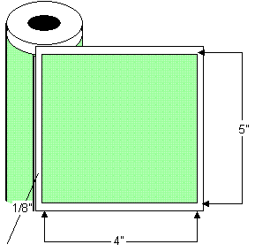 TH54-1P 5" x 4" Thermal Transfer Rolled Labels, 8" OD, 6000 labels per case, 3" core