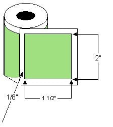 TH215-1P 2" x 1.5" Thermal Transfer Rolled Labels, 8" OD, 30400 labels per case, 3" core